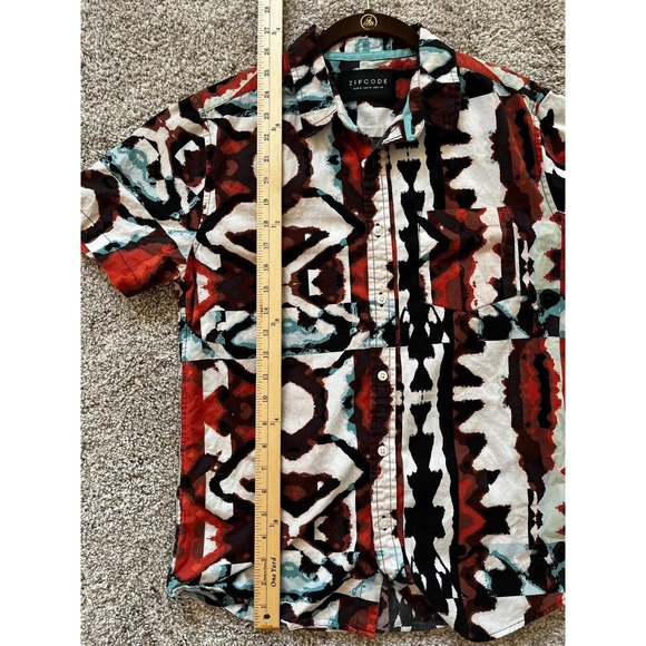Zipcode Men's Shirt Tribal Print Size M 80's Retro Style - Picture 7 of 7